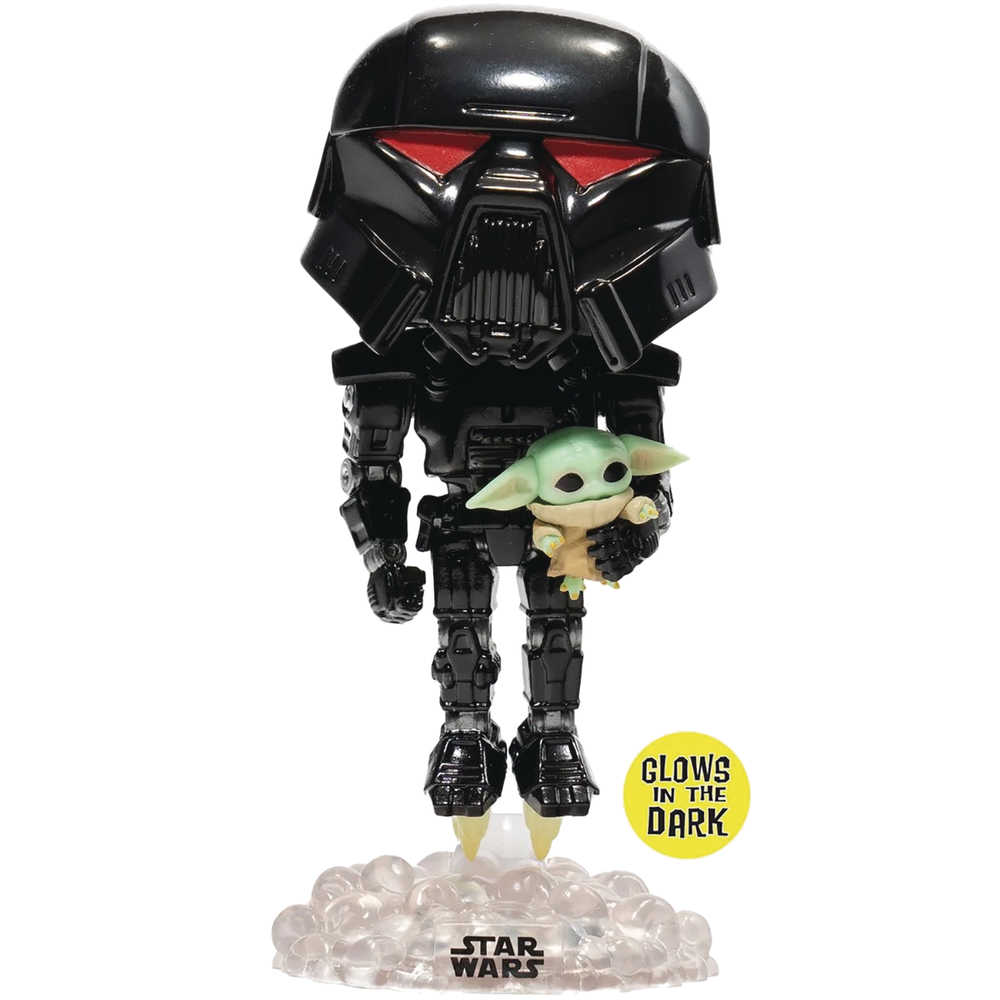 Pop Star Wars Dark Trooper W/Grogu Gitd Vinyl Figure