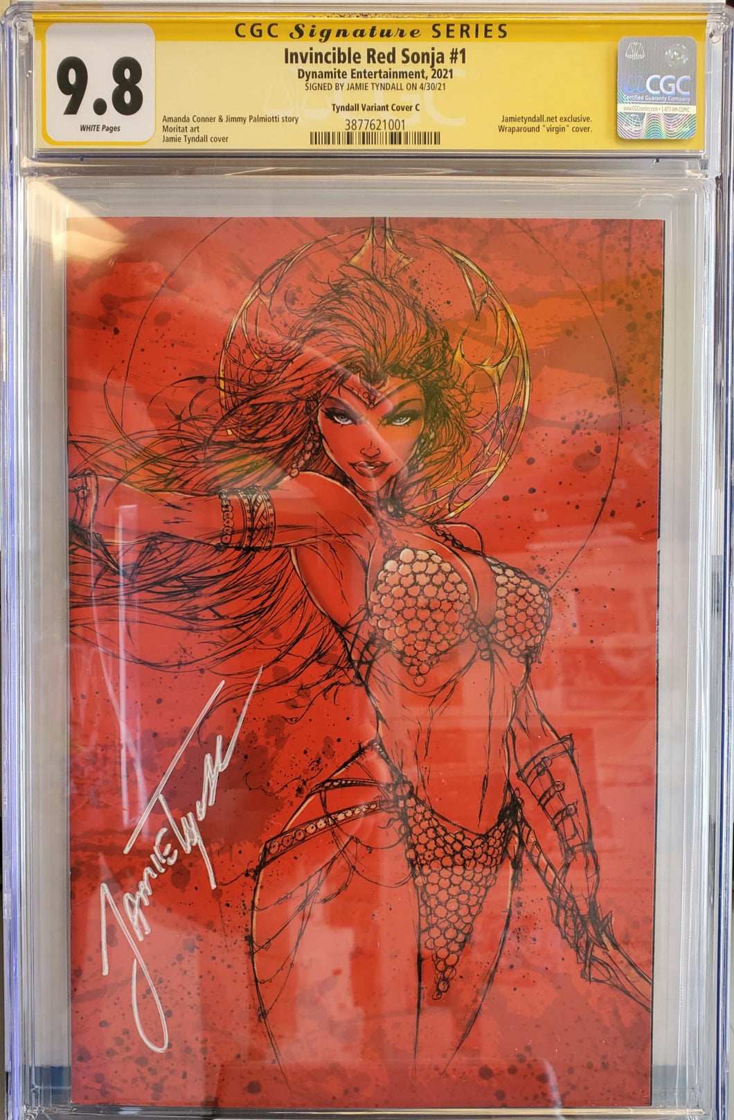 Invincible Red Sonja #1 - CGC 9.8 Signed Tyndall wraparound cover
