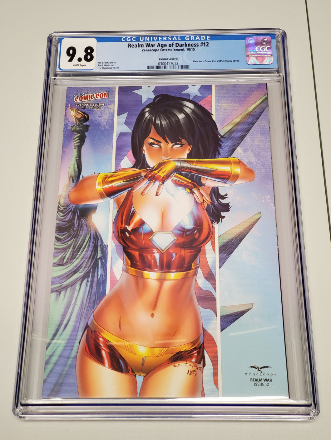 Zenescope Realm War Age of Darkness #12 - CGC 9.8 - 2015 NYCC Cosplay Cover