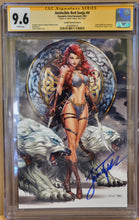 Load image into Gallery viewer, 9.6 CGC Signed - Invincible Red Sonja #4 - Tyndall Virgin Wrap-around Cover
