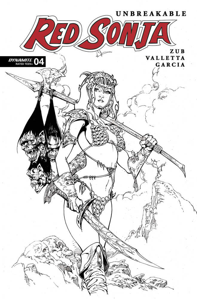 Unbreakable Red Sonja #4 Cover P 7 Copy Foc Variant Edition Castro Black & White