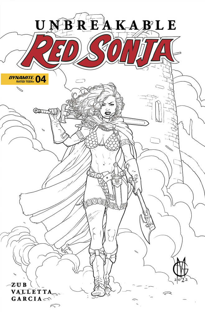 Unbreakable Red Sonja #4 Cover R 7 Copy Foc Variant Edition Matteoni Black & White